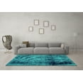 thumbnail image 3 of Ahgly Company Machine Washable Indoor Rectangle Abstract Turquoise Blue Modern Area Rugs, 5' x 7', 3 of 4