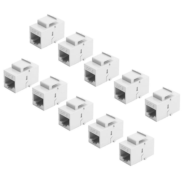 10 piezas Conector Rj45 Cat6 Acoplador de extensión Red Ethernet Lan 6 Acoplador Jacks Adaptador blanco Foohvr