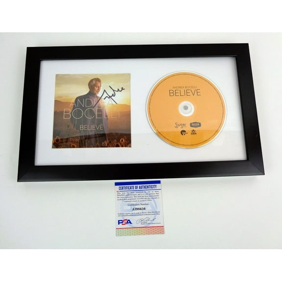 Andrea Bocelli Opera Signed Autograph Believe CD Framed PSA/DNA COA A