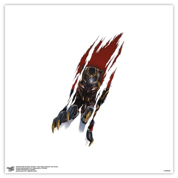Gallery Pops Marvel Black Panther - Shuri Black Panther Claw Strike Wall Art, Unframed Version, 12" x 12"