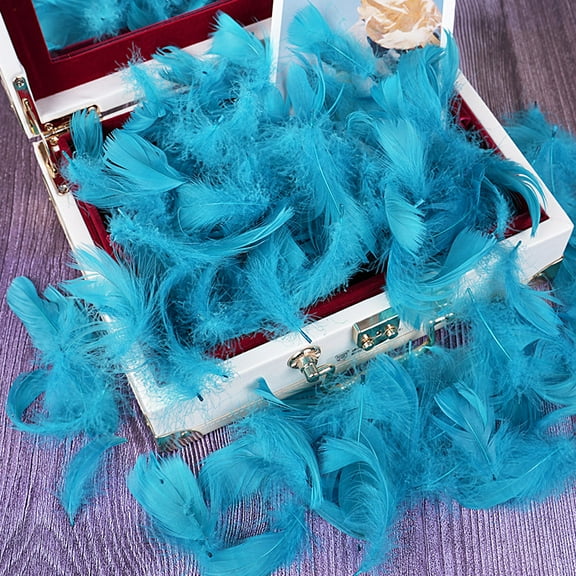 XmhyTop-A 100PCS Fake Goose Craft Feathers - Soft, Natural-Look Feathers for DIY Arts, Decor & Crafts-01 Blue
