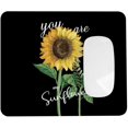 thumbnail image 2 of Anti-Slip Rubber Base Mouse Pad Easy Gliding Computer Mouse Mat 7.9x9.5in Yellow Floral Quote "You Are My Sunflower" for Office & Home, 2 of 6