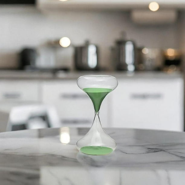 Reloj de Arena Macarena Temporizador Decoración Artesanal 30 Minutos Cristal Verde