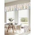 thumbnail image 6 of 2 Panels Watercolor Flowers Beige Valance for Windows, Spring Summer Retro Botanical Light Filtering Kitchen Curtains, Rod Pocket Window Treatment Curtain Valances for Living Room Bedroom, 54"x18", 6 of 9