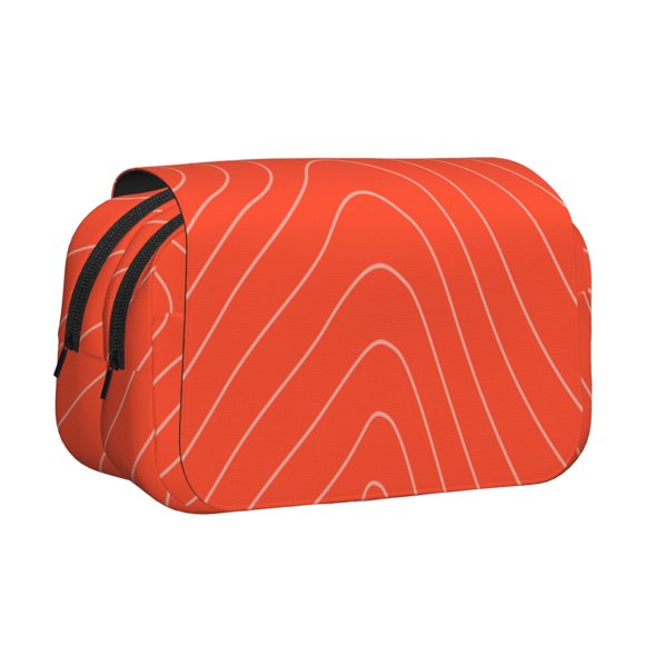 Vsdgher Trousse à Crayons Motif Saumon Poisson Viande, Grande Capacité Trousse à Crayons Organisateur Portable Papeterie pour Hommes Femmes Filles Garçons