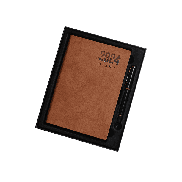 2024 Agenda A5 con Vista Semanal Planificador Anual Completo Organizador Tapa con Caja de Regalo Set para Regalo de Navidad MarróN