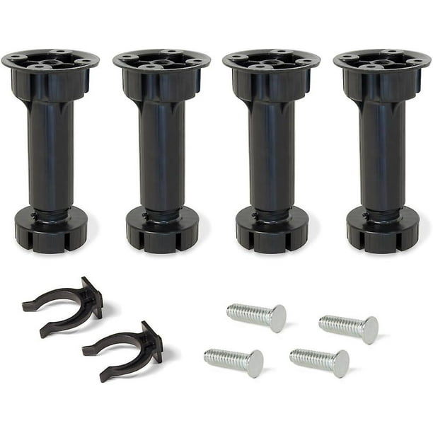 Juego De 4 Patas Ajustables De Plástico, Negras, 100 Mm Con Accesorios Para Cocina/Baño Rojo Verde Cocina, Decoración y Otros