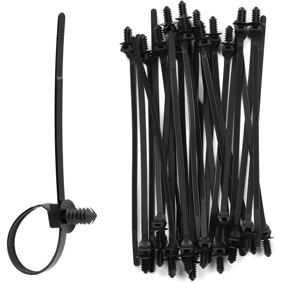 WYZCTTD 100PCS Fir Tree Nylon Push Mount Cable Zip Ties, Heavy Duty Wire Ties, 2 in 1 (8.3"x0.22")