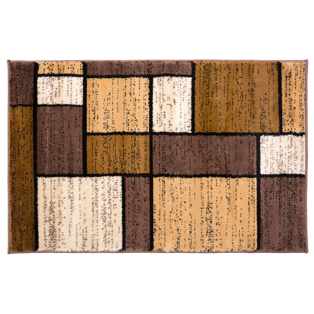 World Rug Gallery Contemporary Modern Boxes Area Rug or Runner