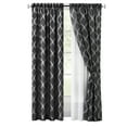 thumbnail image 5 of Woven Trends 2-Pack Double Layer Light Filtering Curtains, Moroccan Trellis and Modern Lattice Curtains for Living Room and Bedroom, Rod Pocket Panel Set of Two, 52" x 84", Black, 5 of 7
