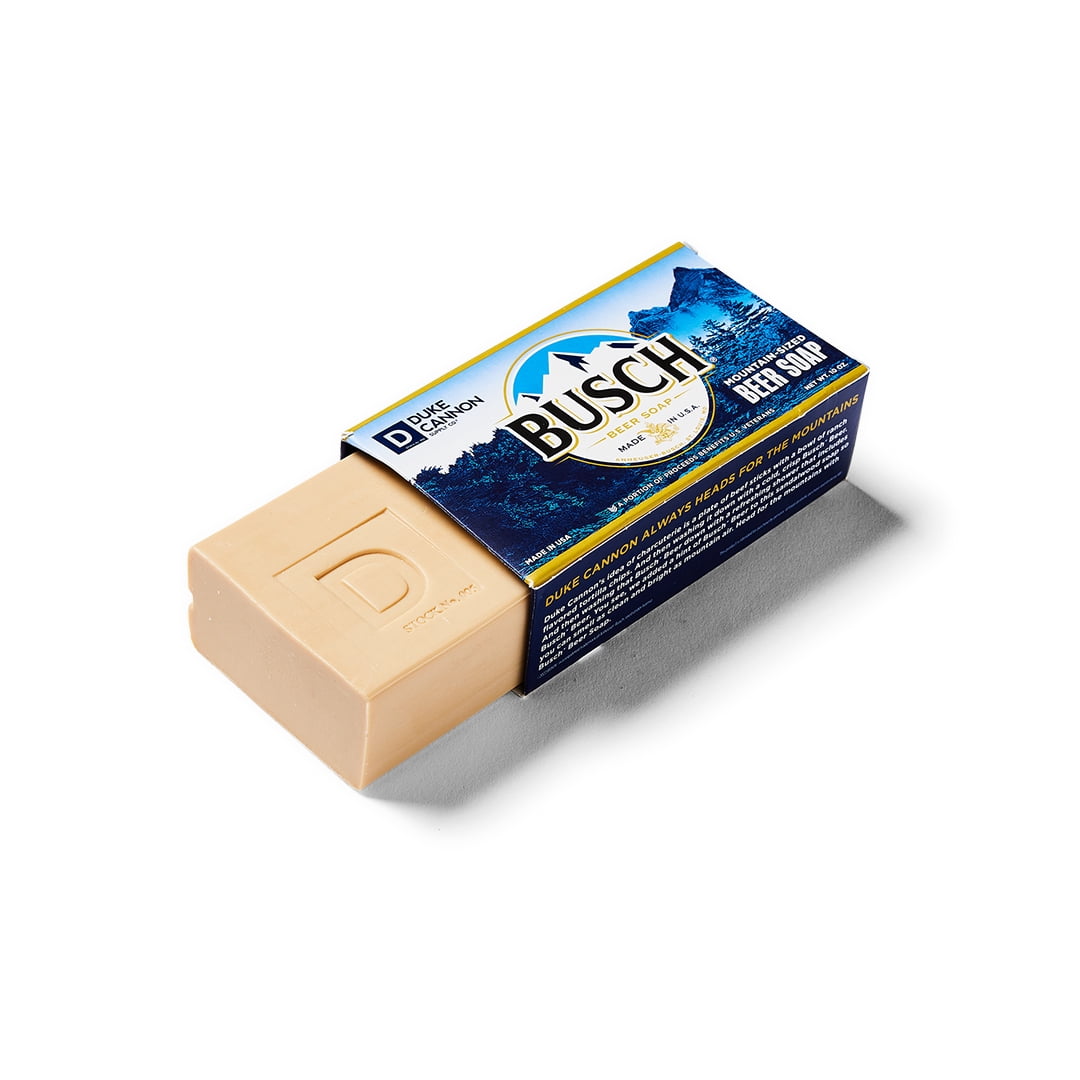Duke Cannon Busch Light Beer Brick of Soap Mountain Fresh Sandalwood, Normal Skin, 10 oz, 1 Count