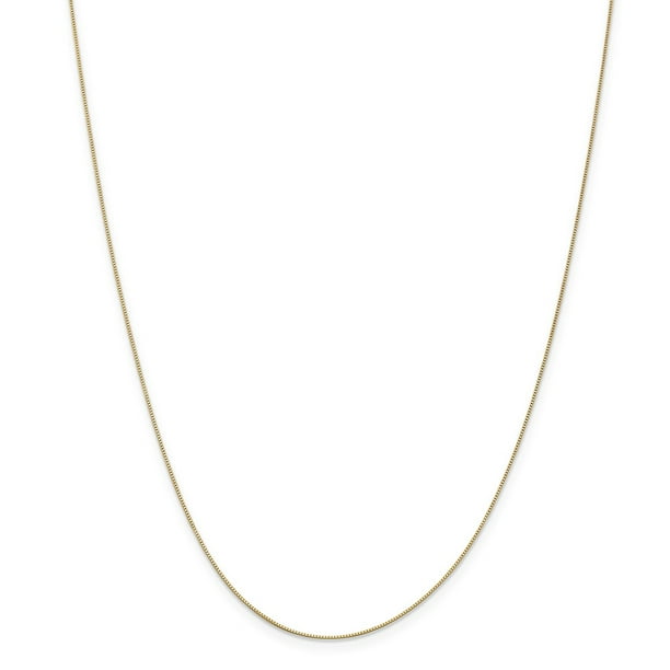 Solid 14k Yellow Gold .5mm Baby Box Chain Necklace - with Secure 