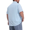 thumbnail image 3 of INSPIRE CHIC Men's Big & Tall Back to School Summer Button Down Short Sleeve Solid Color Vacation Beach Shirts 3XL Light Blue, 3 of 5