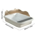 thumbnail image 3 of Semi-Enclosed Cat Litter Box, 43x28x18cm Plastic Splash-Proof Design, Multicolor, Ideal for Large Cats & Easy Cleaning, 3 of 5