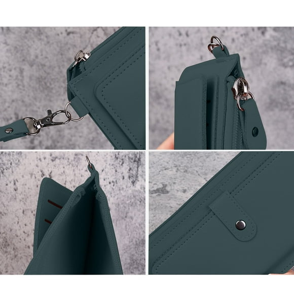 Cartera para mujer, delgada, plegable, con cierre de cremallera, tarjetero, monedero para mujer, tarjetero, monedero