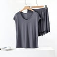 thumbnail image 6 of Blmnix Pjs Sets for Women 2 Piece Sleepwear Sets Bamboo Pajamas Shirts Short Sleeve Short V-Neck Gray Valentine Pajamas,M, 6 of 6