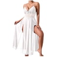 thumbnail image 2 of Zulora Women's Lace Trim Spaghetti Strap Nightgown Sleep Shirt Loungewear, 2 of 5