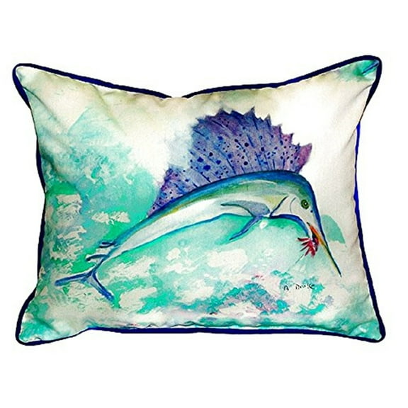 Betsy Drake SN446 11 x 14 in. Betsys Sailfish Small Indoor & Outdoor Pillow