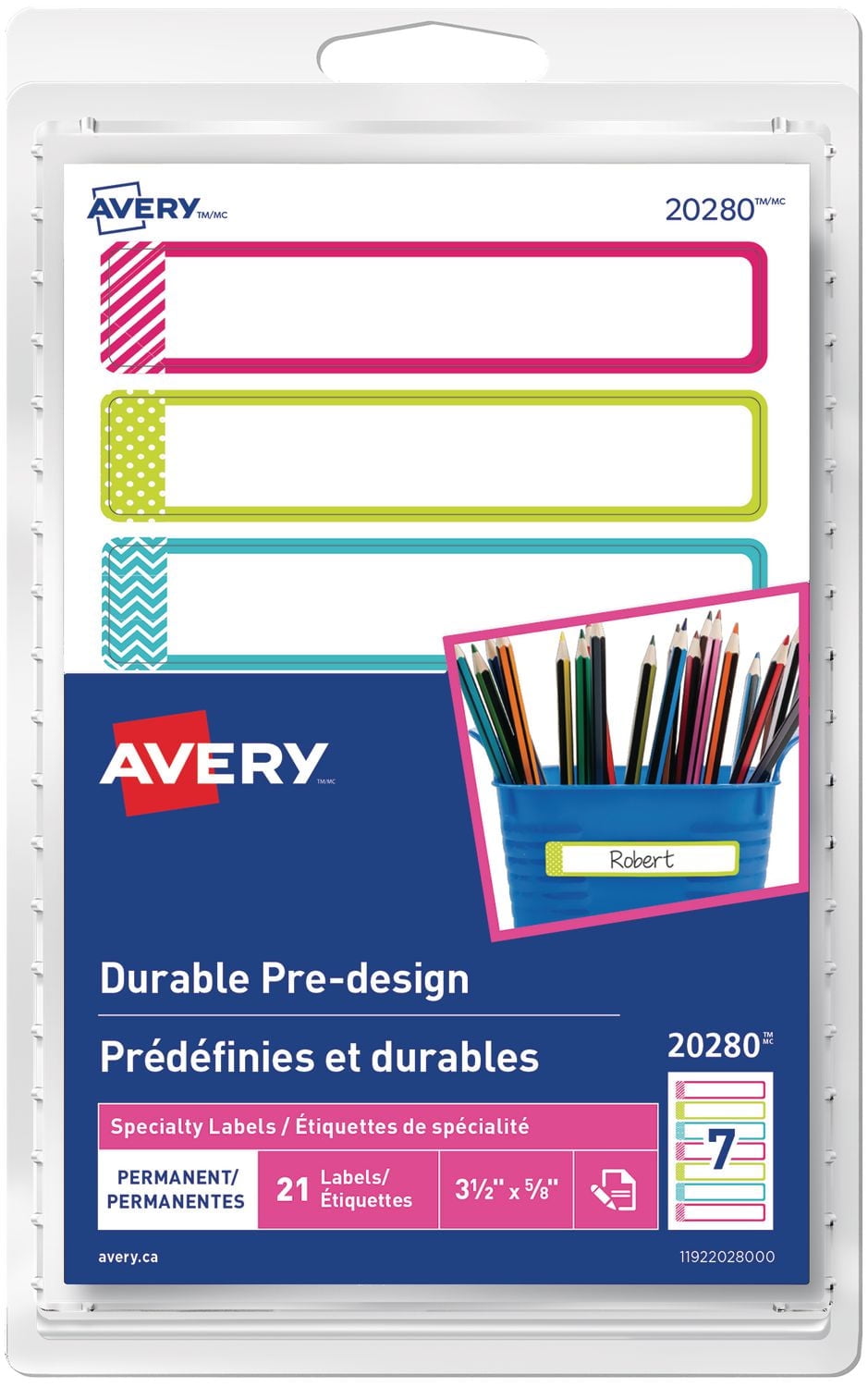 Avery Permanent Durable Pre-Design Labels ,3½
