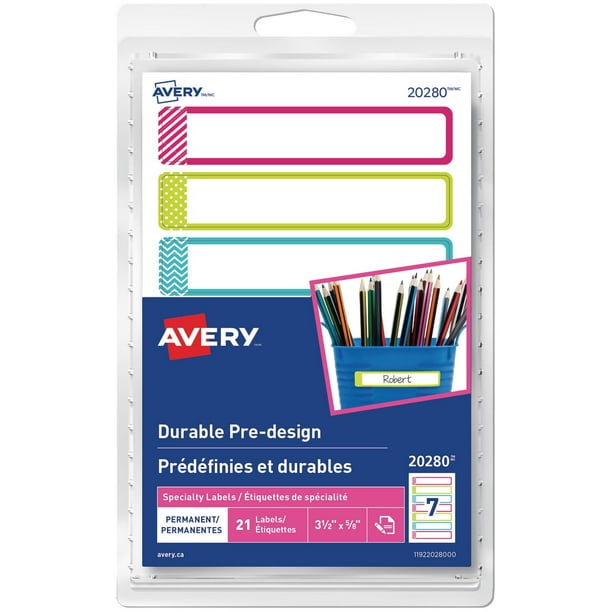 Durable File Labels Avery Permanent Durable Pre-Design Labels - 20280, 3-1/2