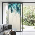thumbnail image 2 of Non-Adhesive Static Cling Window Tint, Turquoise Feather Window Privacy Film Frosted, Farmhouse Rustic Modern Beige Insulated Windows Frosted Films for Living room, 35.4 x 78.7 Inches, 2 of 9