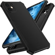 ORETECH Designed for iPhone 11 Case, with[2 x Tempered Glass Screen Protector][Full Camera Lens Protection] Square Edge Shockproof Soft TPU+Hard PC Anti-Slip Phone Case for iPhone 11 Case-6.1" Black