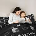 thumbnail image 5 of Homewish Football Sport Full Size Comforter Sets,Rugby Helmet Bedding Comforter Set,Gray Black Bedding Sets For Boys Teens,Breathable Home Decor Reversible,3pcs, 5 of 8