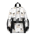 thumbnail image 3 of Pug and Dog Paw Print White Pattern Backpack for School, Cute School Bag with Adjustable Shoulder Straps and Padded Back, 15"x11.42"x5.5", 3 of 5