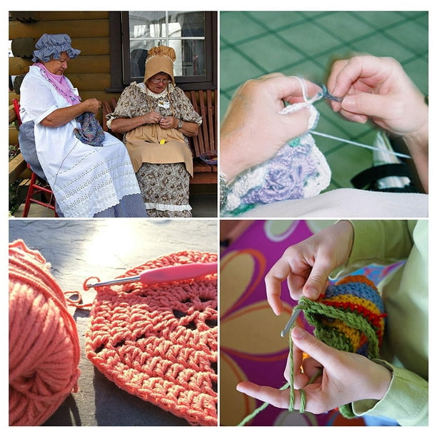YUNDAP Lot de 12 crochets à poignée ergonomique Ensemble d'aiguilles  souples Artisanat Couture Crochets à tricoter Outil 