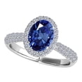 thumbnail image 3 of Aonejewelry 1.20 Ct. Ttw Diamond and Oval Shaped Sapphire Ring In 10K White Gold, 3 of 4