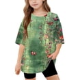 thumbnail image 2 of Virmaxy (5-15 Years) Boys Girls Fashion Casual Shirt Teenagers Solid Color Short Sleeve Round Neck Top Summer Loose Casual Trendy Pullover Shirt Multicolor-35 5 Years, 2 of 8