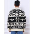 thumbnail image 3 of DARING DIVA Men's Shawl Collar Long Sleeved Knitwear Cardigan Sweater S Black Beige, 3 of 7