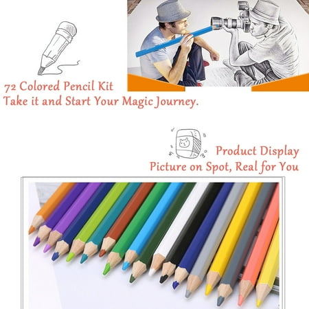Professional Colored Pencil Set in 3-Layer Zippered ...