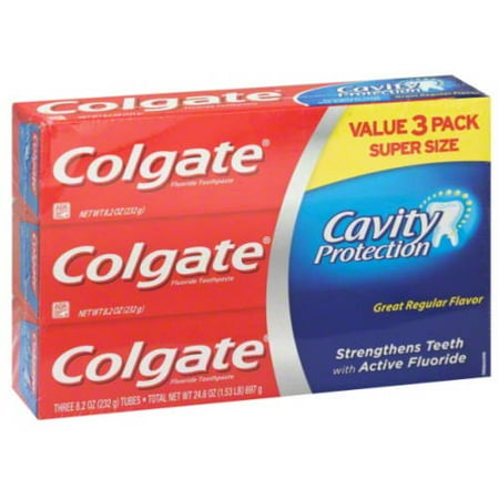 Colgate Cavity Protection Regular Flavor Toothpaste Value Pack, 3ct