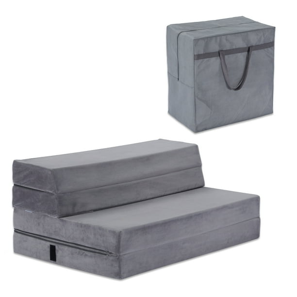 Sinweek 4 inch Cot Small Twin Size Folding Mattress Foam Topper Sofa