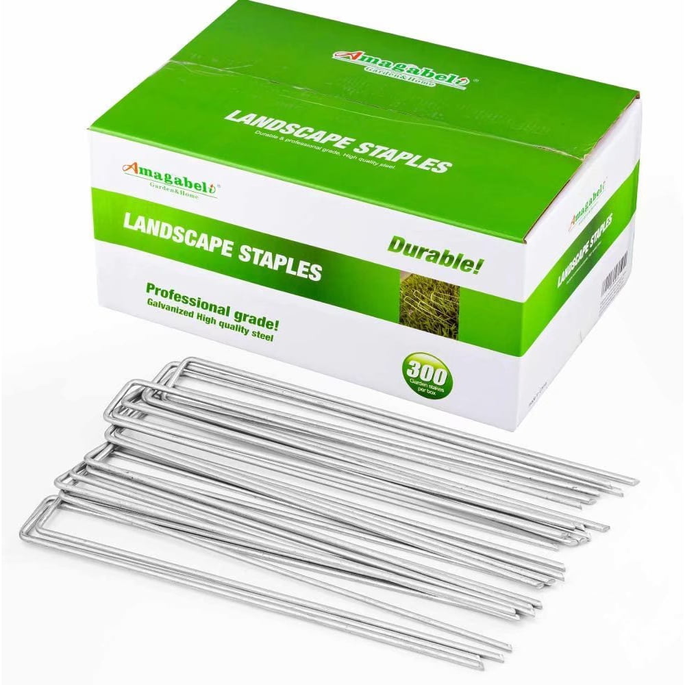 12 Inch 8 Gauge Galvanized Landscape Staples 300 Pack Garden Stakes