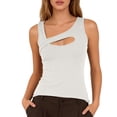 thumbnail image 2 of Women's Cutout Sleeveless Sexy Basic Tank Top Beige S, 2 of 4