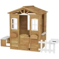 thumbnail image 6 of Outdoor Play Equipment, Wooden Playhouse,Outdoor Playhouse, Natural,White Kids Outdoor Toys,Wood Backyard Playset, Toys Outdoor Sports, 6 of 7