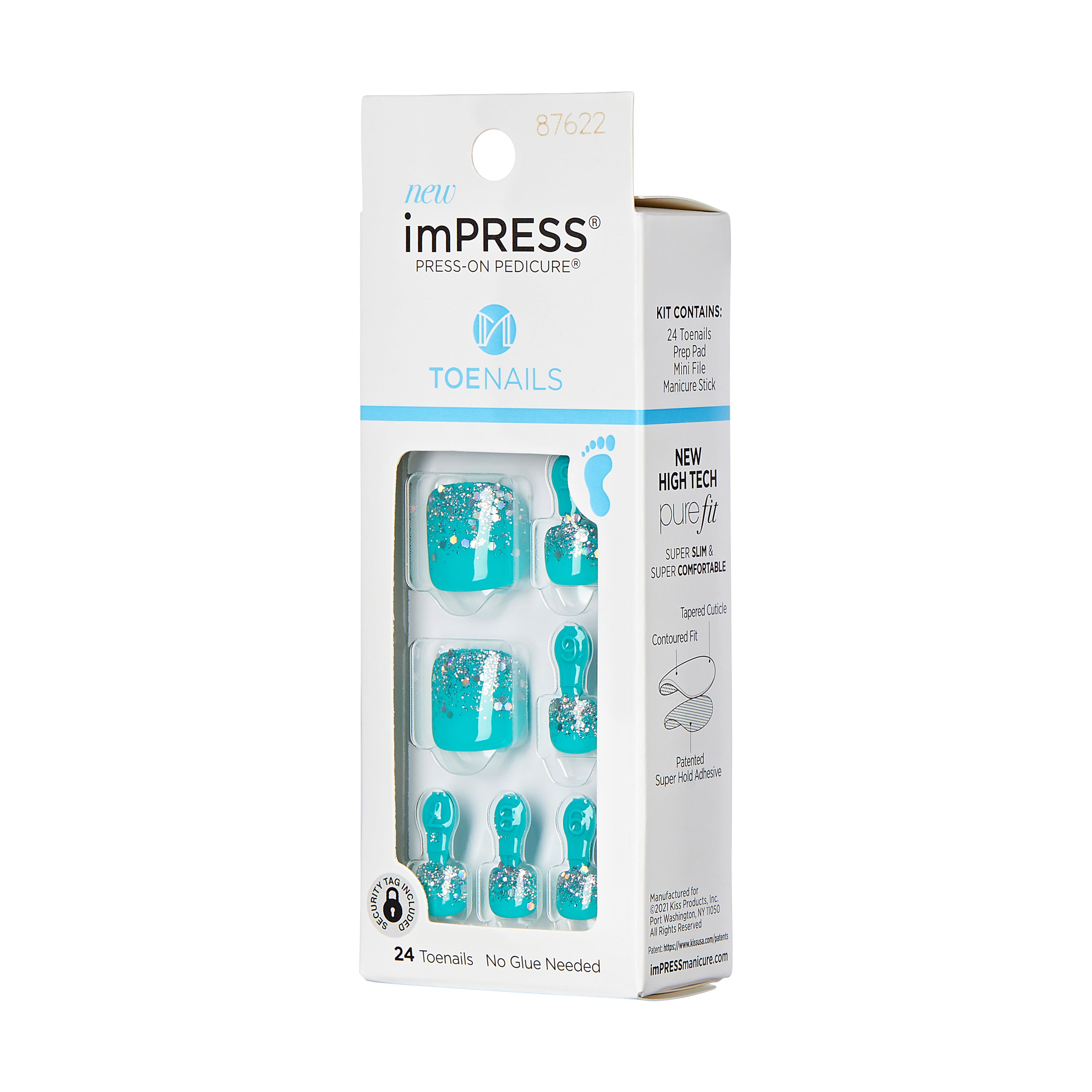 KISS imPRESS Press-On Pedicure Fake Toenails Kit Style Impressive