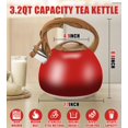 thumbnail image 3 of Tetera Foedo Festive Red Stovetop Whistling, 3 L, acero inoxidable, 3 of 8