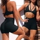 thumbnail image 2 of Pantalones de yoga de cintura alta para mujer Control de barriga Adelgazante Leggings texturizados para correr Entrenamiento Ruched Butt Lift Pants Ormromra WMZL-864-90, 2 of 3