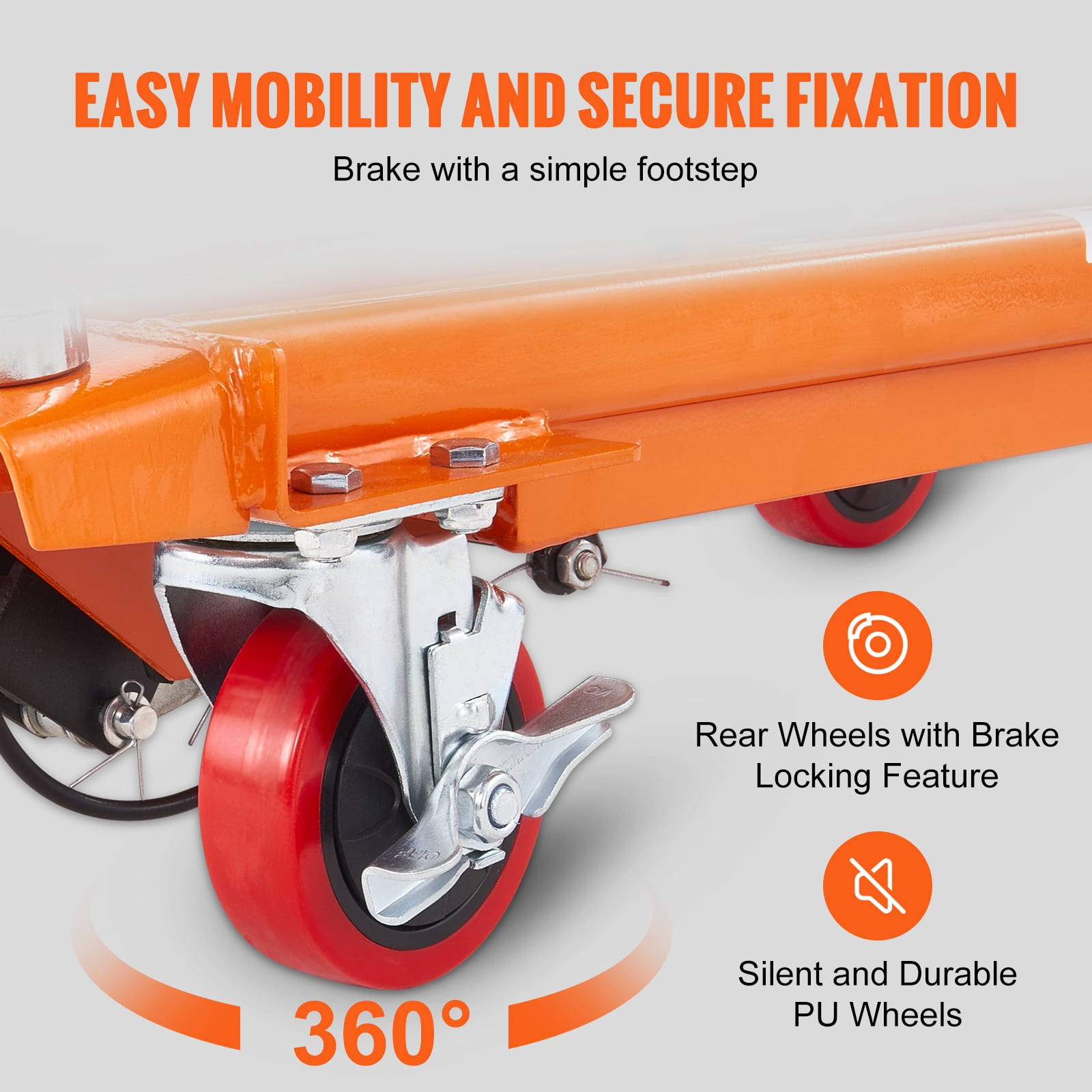 KFFKFF Hydraulic Lift Table Cart, 330lbs Capacity, 50" Adjustable Height, Manual Double Scissor Design with 4 Wheels and Non-slip Surface, Ideal for Material Handling and Transport