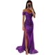 thumbnail image 1 of Vestidos largos de noche con hombros descubiertos y lentejuelas elegantes, vestidos formales de graduación con abertura fruncida de sirena personalizados para fiesta de mujer 2024, 1 of 5