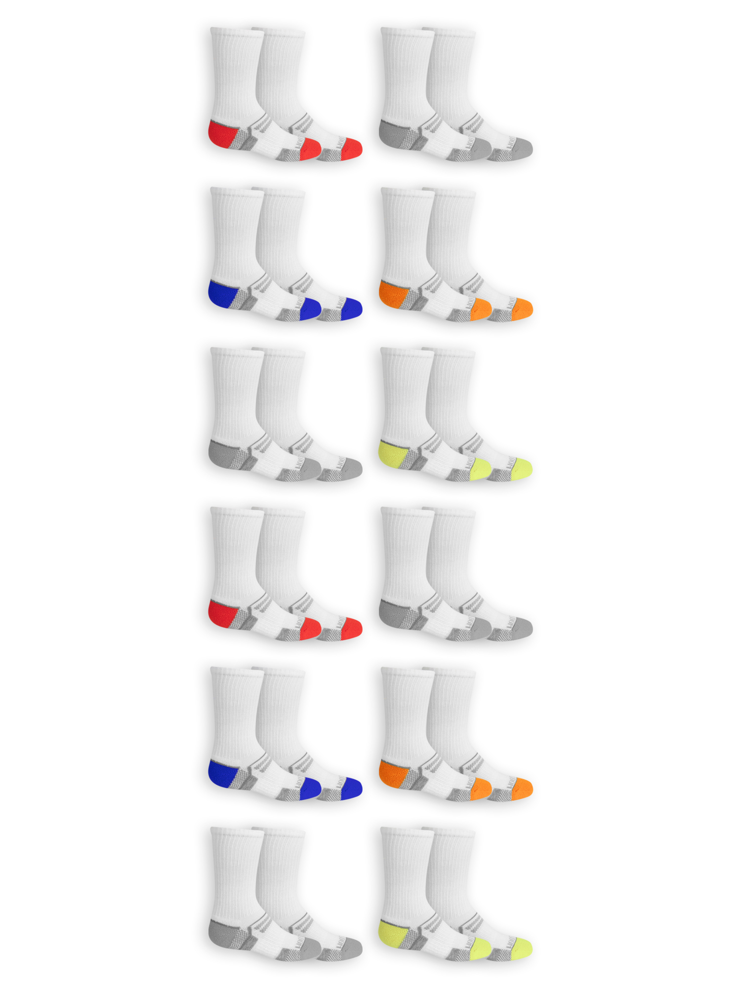 Fruit of the Loom Boys Active Crew Socks, 12 Pack, Sizes S-L - image 4 of 5