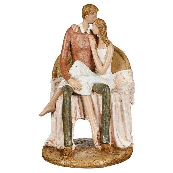Time Spent Romantic Table Sculpture Man and Woman Embrace 14 Inches High