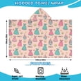 thumbnail image 2 of Princess Dress Castle Pattern Hooded Bath Towel，60"x35" for Ages 3 To 12 Kids, Quick Dry Lightweight Soft Microfiber Hood Beach Towel Cover Up for Kids, 2 of 7
