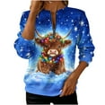 thumbnail image 3 of yoeyez Christmas Sweatshirt for Women Half Zip Up Sweatshirts Loose Round-Neck Xmas Tree Pullover Long Sleeve Holiday Gift Tops, 3 of 6