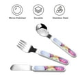 thumbnail image 3 of Salouo Colorful Easter Eggs Pattern 3 Pieces Toddler Utensils, Kids Silverware Set Stainless Steel Utensils for Kids Children Safe Spoons Forks & Knife Dishwasher Safe, 3 of 8