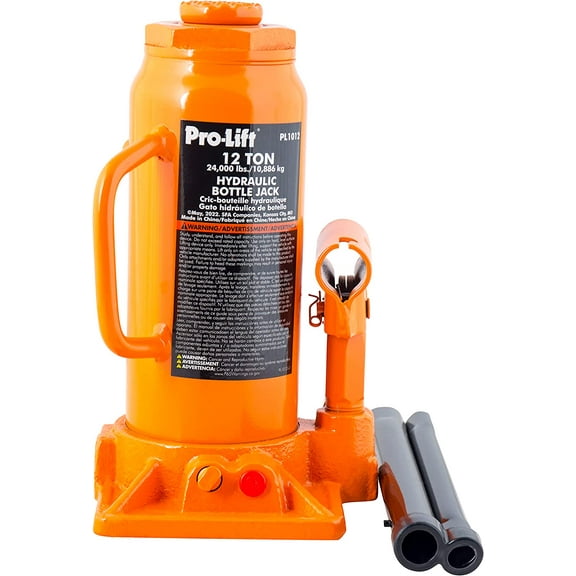 Pro-Lift 12 Ton Hydraulic Bottle Jack - Portable Car Jack 24000 Lbs Capacity with Pump Handle for Car Sedans SUV