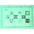 thumbnail image 1 of Ahgly Company Machine Washable Indoor Rectangle Solid Turquoise Blue Modern Area Rugs, 7' x 9', 1 of 4